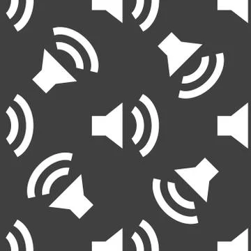 Speaker web icon. flat design. Seamless pattern. Illustrazione stock