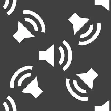 Speaker web icon. flat design. Seamless pattern. Stock Illustration