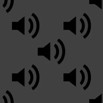 Speaker web icon. flat design. Seamless pattern. Illustrazione stock