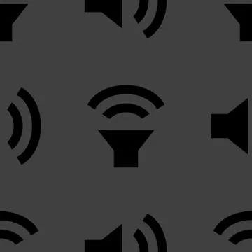 Speaker web icon. flat design. Seamless pattern. Illustrazione stock