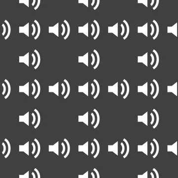 Speaker web icon. flat design. Seamless pattern. Stock Illustration