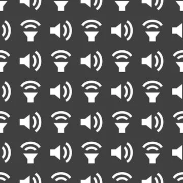 Speaker web icon. flat design. Seamless pattern. イラスト素材