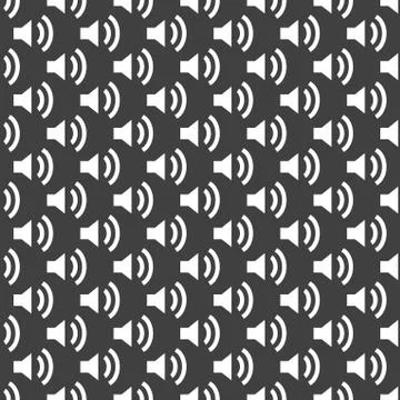 Speaker web icon. flat design. Seamless pattern. 库存插图