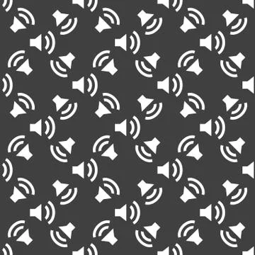 Speaker web icon. flat design. Seamless pattern. 库存插图