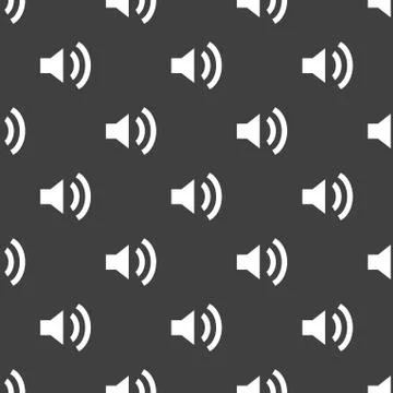Speaker web icon. flat design. Seamless pattern. Illustrazione stock