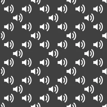Speaker web icon. flat design. Seamless pattern. Illustrazione stock
