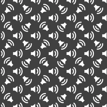 Speaker web icon. flat design. Seamless pattern. 库存插图
