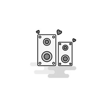 Speaker Web Icon. Flat Line Filled Gray Icon Vector Stock Illustration