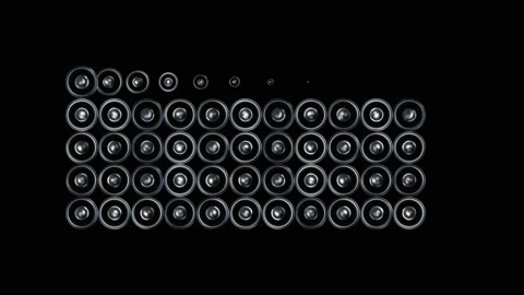 Speakers. Assembling in rows of a canvas from the speakers. Background with Stock Footage 158898613