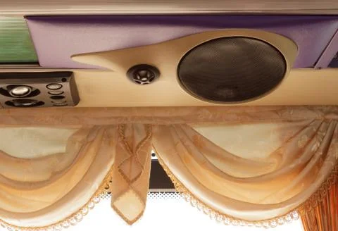 Speakers in the bus Stock Photos