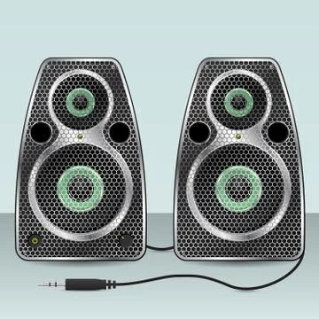 Speakers with hexagon mesh front Stock-Illustration