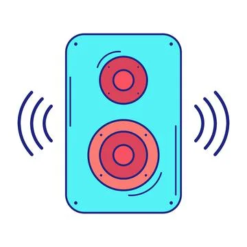 Speakers Icon Flat Design Vector Stock Illustration