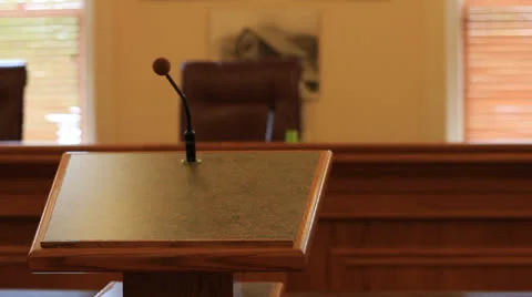 Speakers podium Stock Footage 23552003