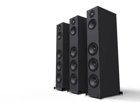 Speakers - Side View Stock Illustration