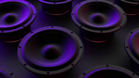 Speakers Under Purple Light Loop 4K Stock Footage 168763732