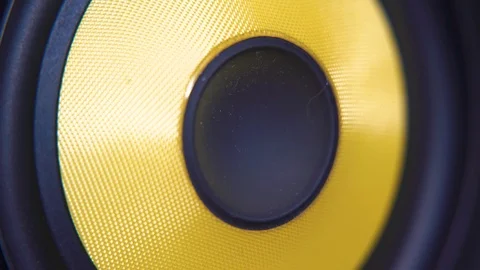 Speakers Vibrating To The Beat Yellow 3 Stock Footage 100539840