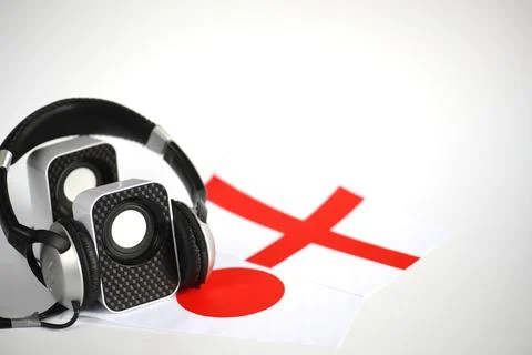Speakers on white isolated background Foto stock