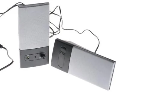 Speakers on white Stock Photos