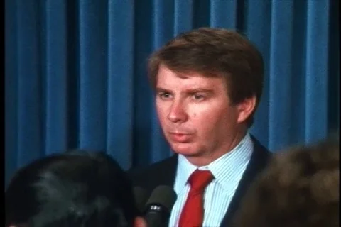 Speakes remark to press after the attempted assassination on Pres. Ronald - 1981 Stock Footage 89663595