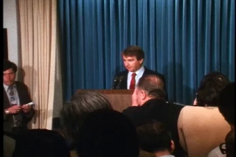 Speakes remarks after the attempted assassination on Pres. Ronald - 1981 Stock Footage 89663533