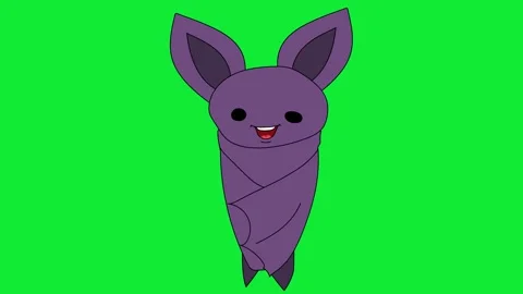 Speaking 2D Animated Bat Character Green Screen with Lip Sync Dialogue Video stock 319405282