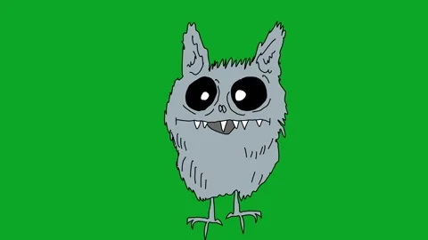 Speaking 2D Animated Bat Character Green Screen with Lip Sync Dialogue Video stock 319405425