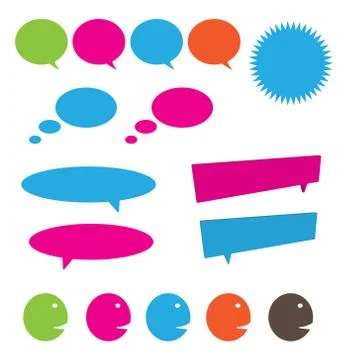 Speaking and thinking bubbles Stock Illustration