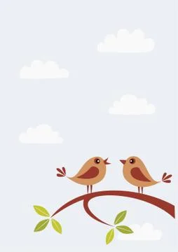 Speaking birds Stock Illustration