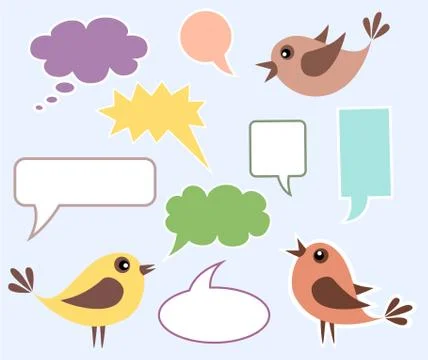 Speaking birds Stock Illustration