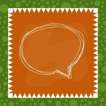 Speaking bubble inside asymmetrical shaped form format of colourful thing object Stock Illustration