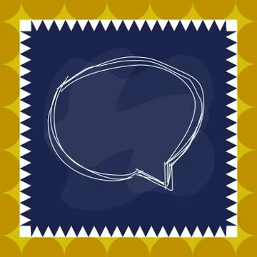 Speaking bubble inside asymmetrical shaped form format of colourful thing object Illustrazione stock