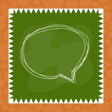 Speaking bubble inside asymmetrical shaped form format of colourful thing object Stockillustratie