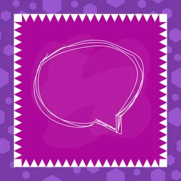 Speaking bubble inside asymmetrical shaped form format of colourful thing object Stock Illustration