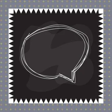 Speaking bubble inside asymmetrical shaped form format of colourful thing object Illustrazione stock