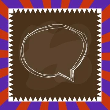 Speaking bubble inside asymmetrical shaped form format of colourful thing object Stock Illustration