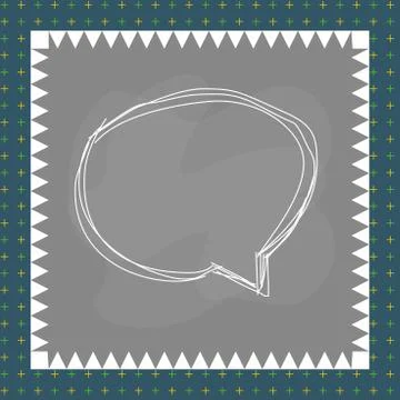 Speaking bubble inside asymmetrical shaped form format of colourful thing object Stock Illustration