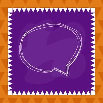 Speaking bubble inside asymmetrical shaped form format of colourful thing object Illustrazione stock