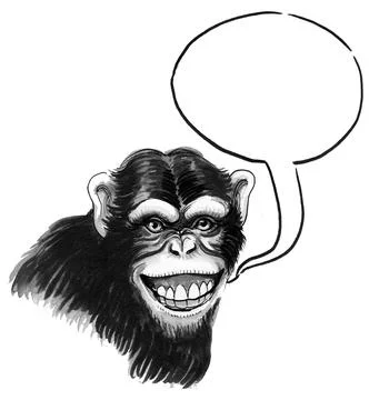 Speaking chimpanzee Illustrazione stock