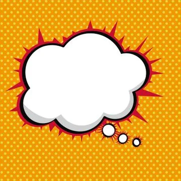 Speaking comic icon over orange background vector illustration Stock Illustration