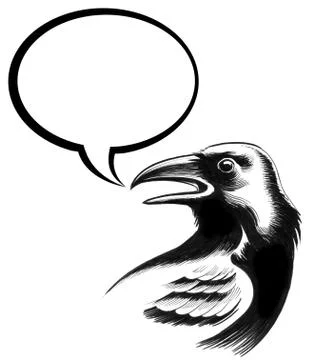 Speaking crow Stock Illustration