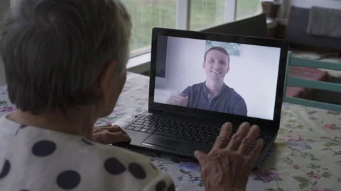Speaking with grandma Stock Footage 142720002