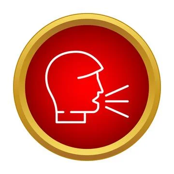 Speaking head icon representing voice communication and assistant Illustration