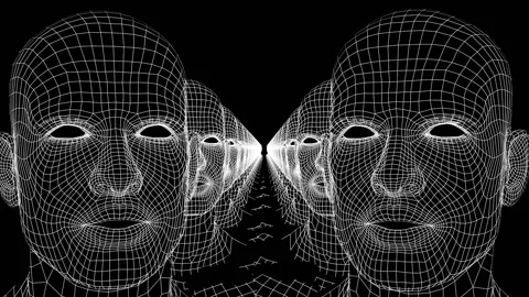 Speaking human head. VJ loop. Video for nightclub. Stock Footage 196850211