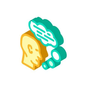 Speaking human isometric icon vector illustration Stock Illustration