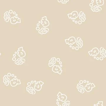 Speaking human line vector seamless pattern 库存插图