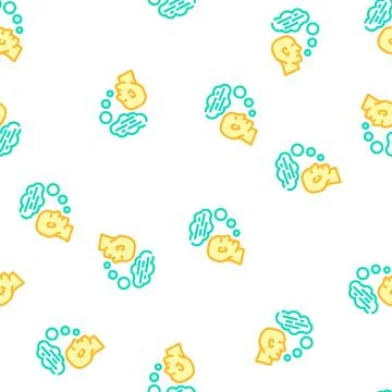 Speaking human vector seamless pattern 스톡 일러스트