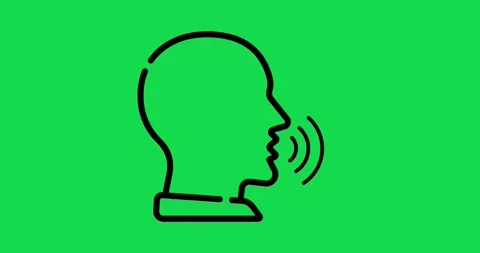 Speaking icon animation on black background. speaking minimalist line anima.. Stock Footage 329018394
