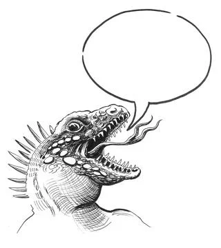 Speaking igiuana Stock Illustration