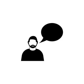 Speaking Man Flat Vector Icon Stock Illustration