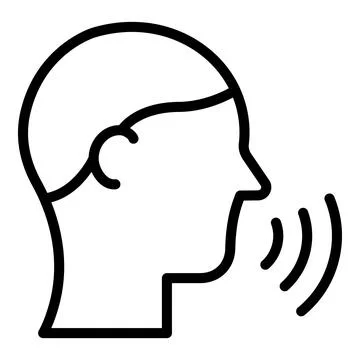 Speaking man icon outline vector. Face speech Stockillustratie